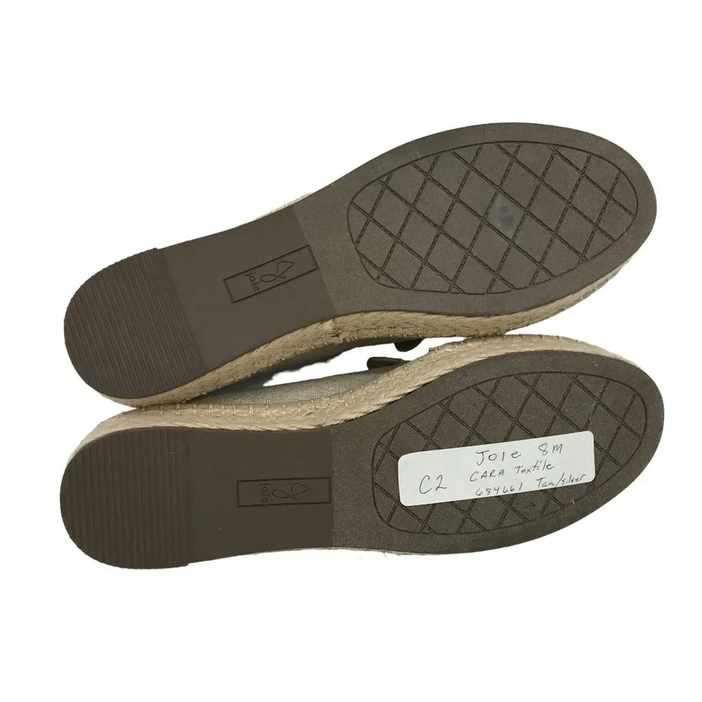 JOIE Cara Womens 8M Platform Espadrilles Tan & Silver Fabric Memory Foam - Picture 10 of 10